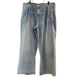 NYDJ Teresa Wide Leg Light Wash Jeans Size 14